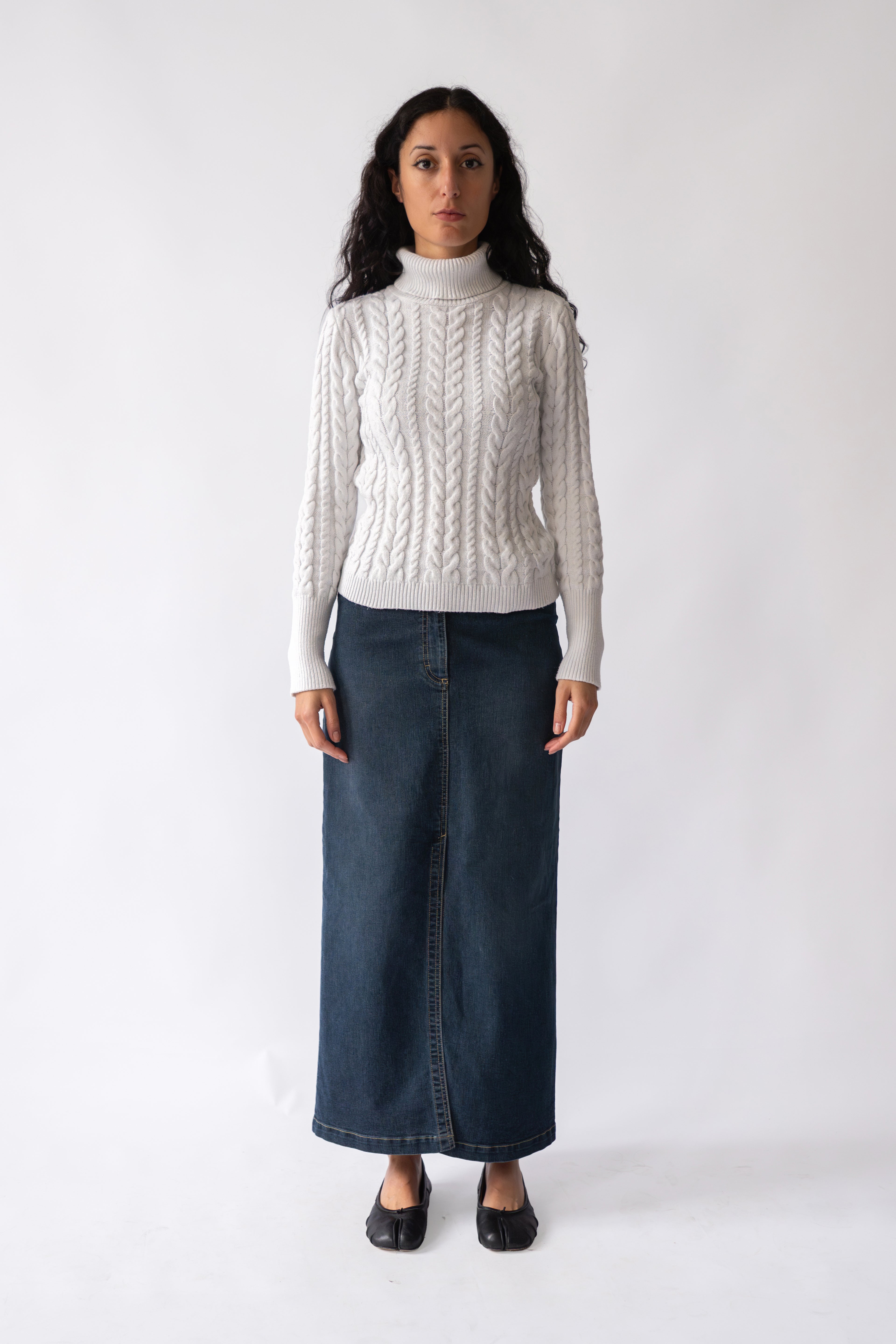 White Cable Knit Jumper