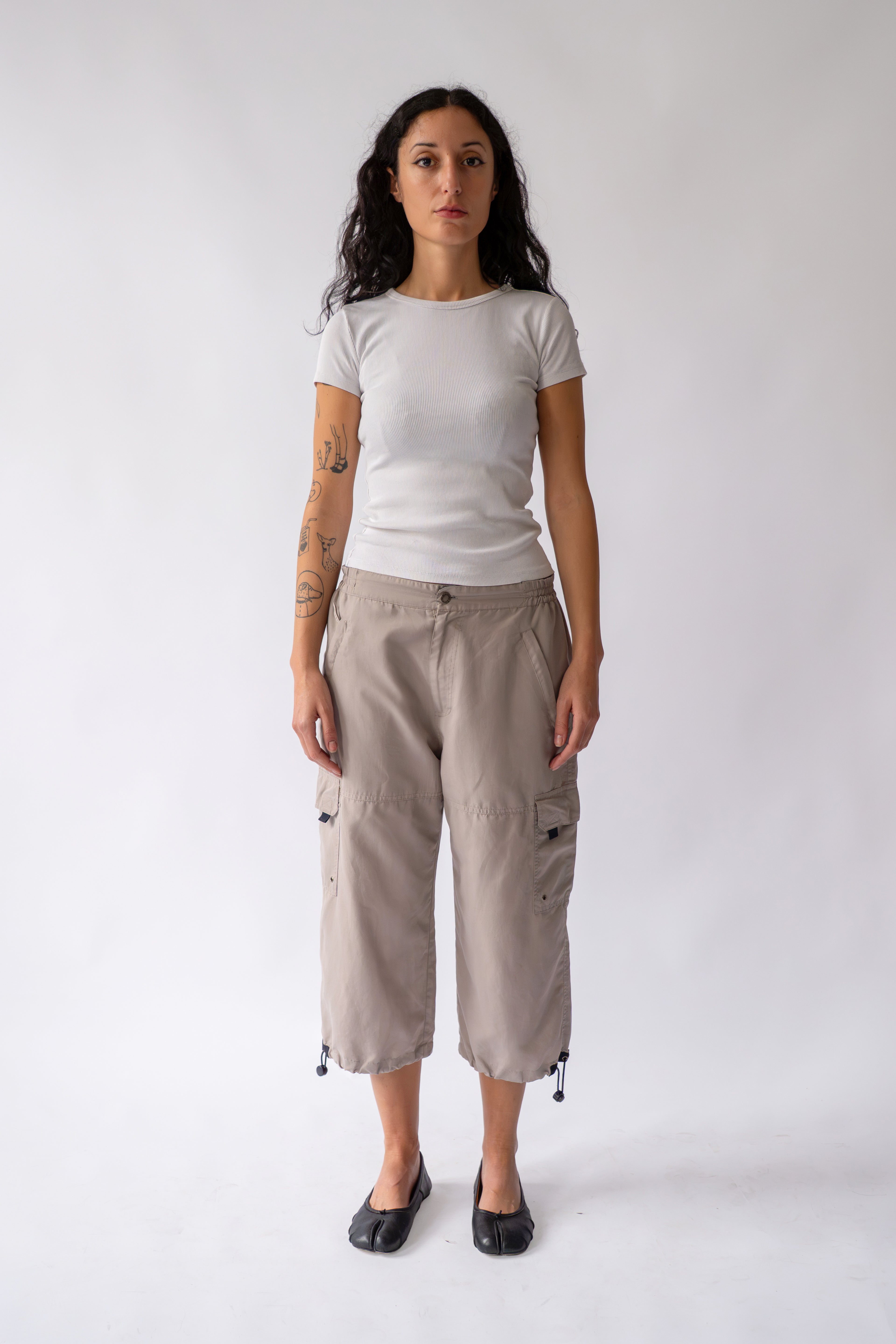 Beige / Khaki 3/4 Cargo Pants