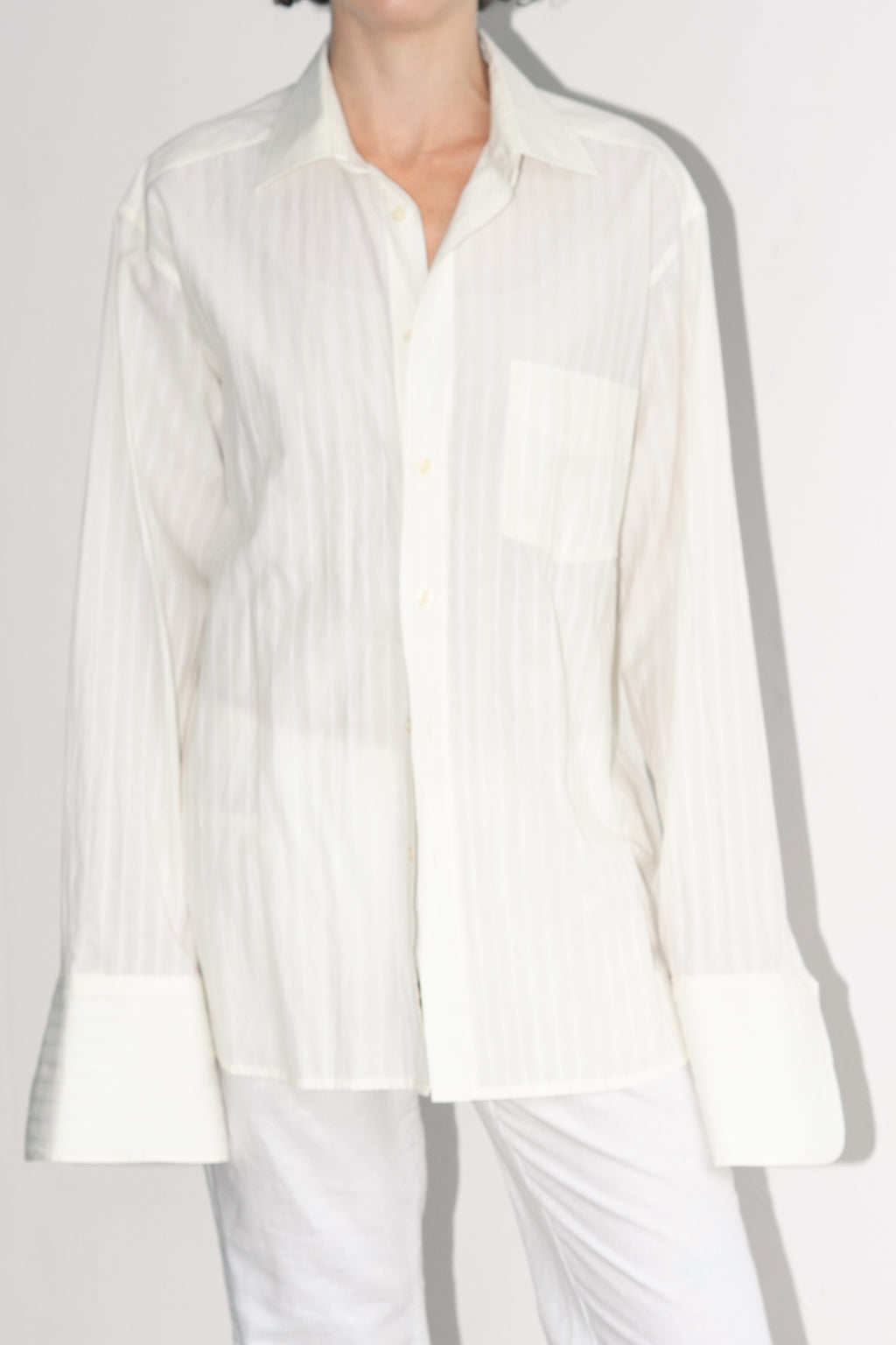 Pastel Yellow Blouse Striped Texture - Size XL