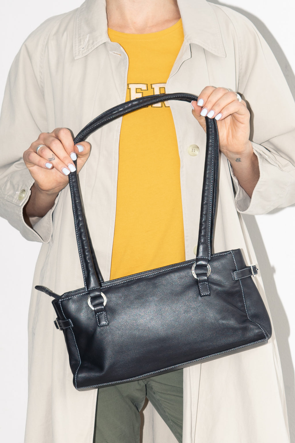 Bag Soft Leather White Stitching