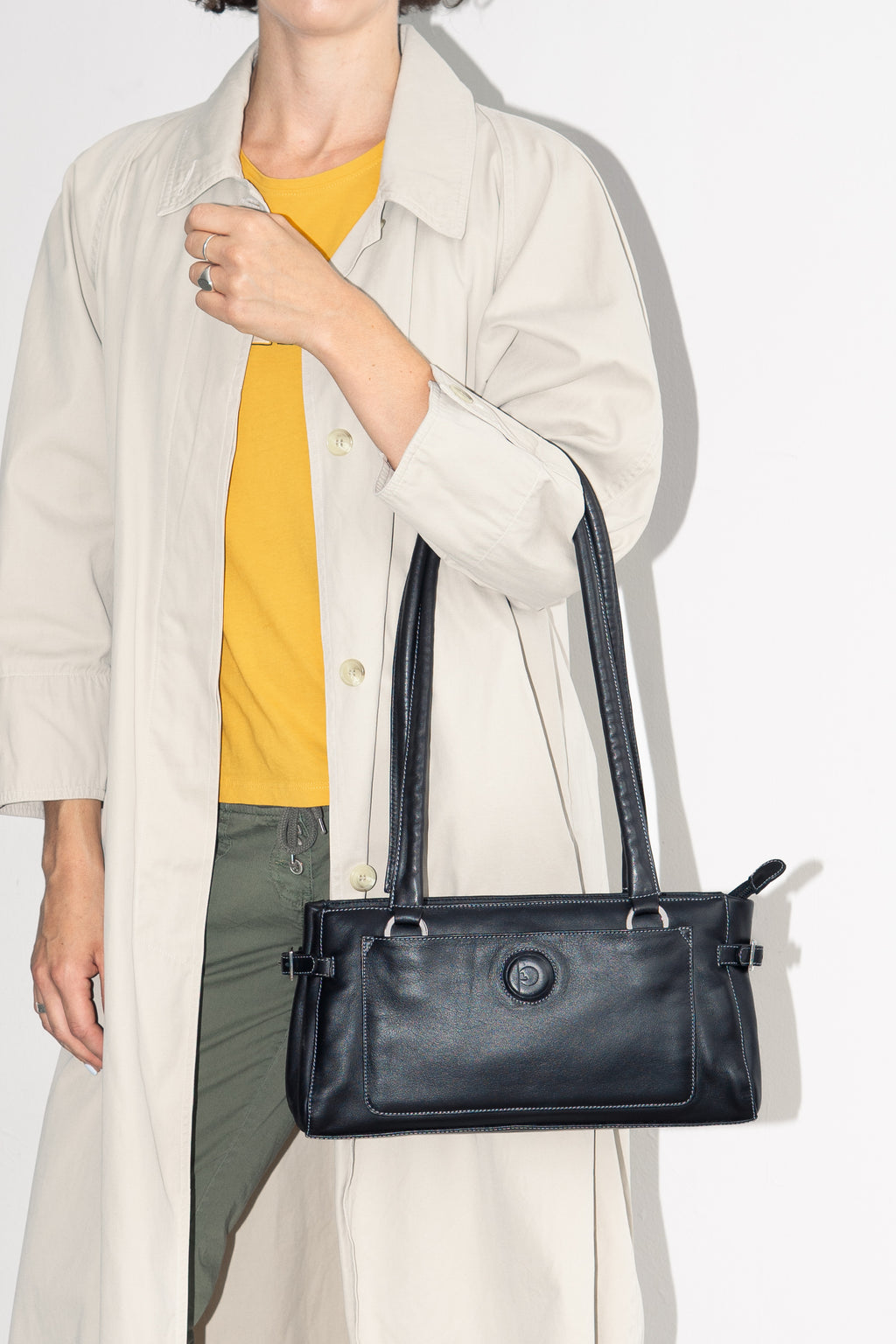 Bag Soft Leather White Stitching