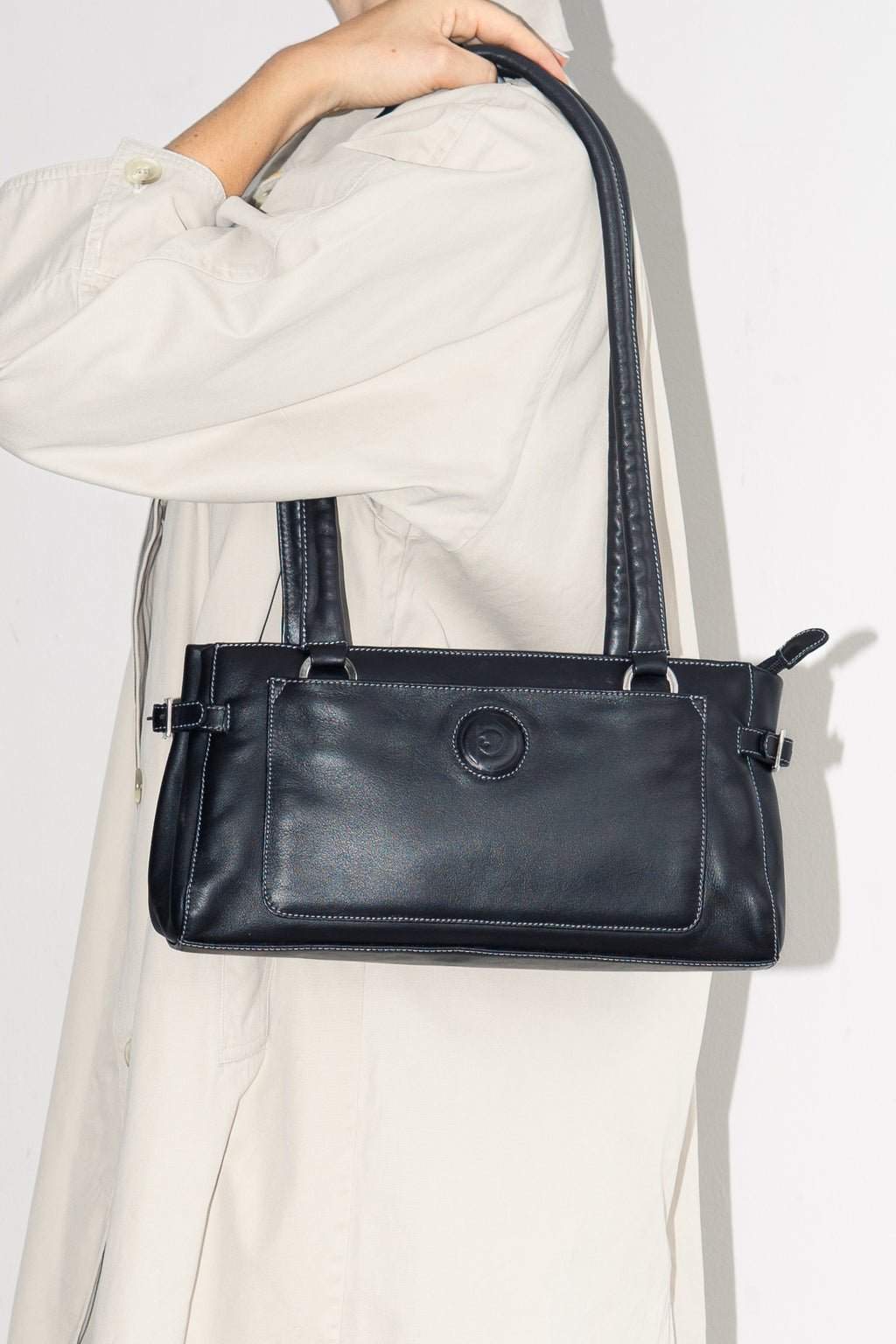 Bag Soft Leather White Stitching