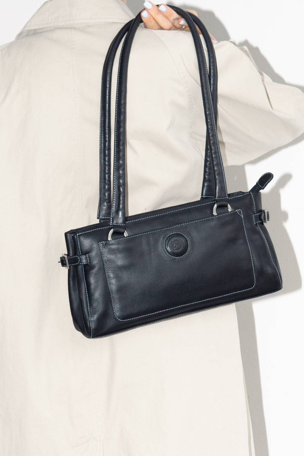 Bag Soft Leather White Stitching