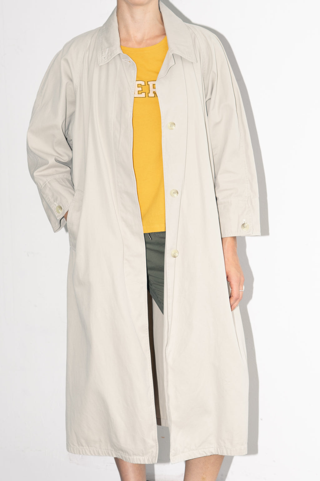 Beige Coat Trench Cotton  - Size S
