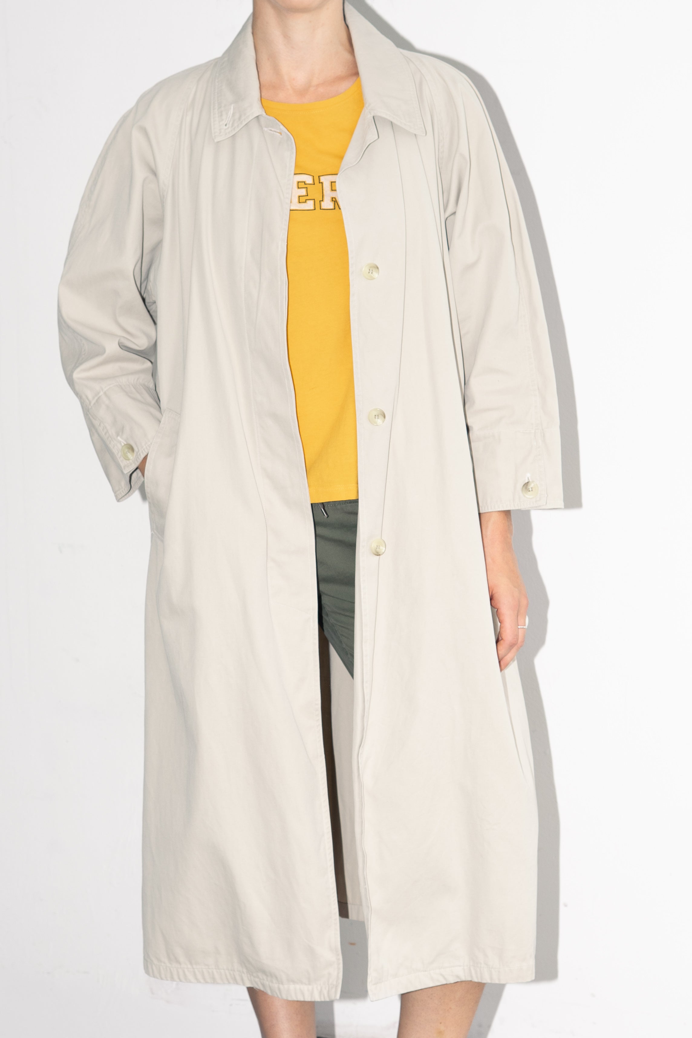 Beige Coat Trench Cotton  - Size S