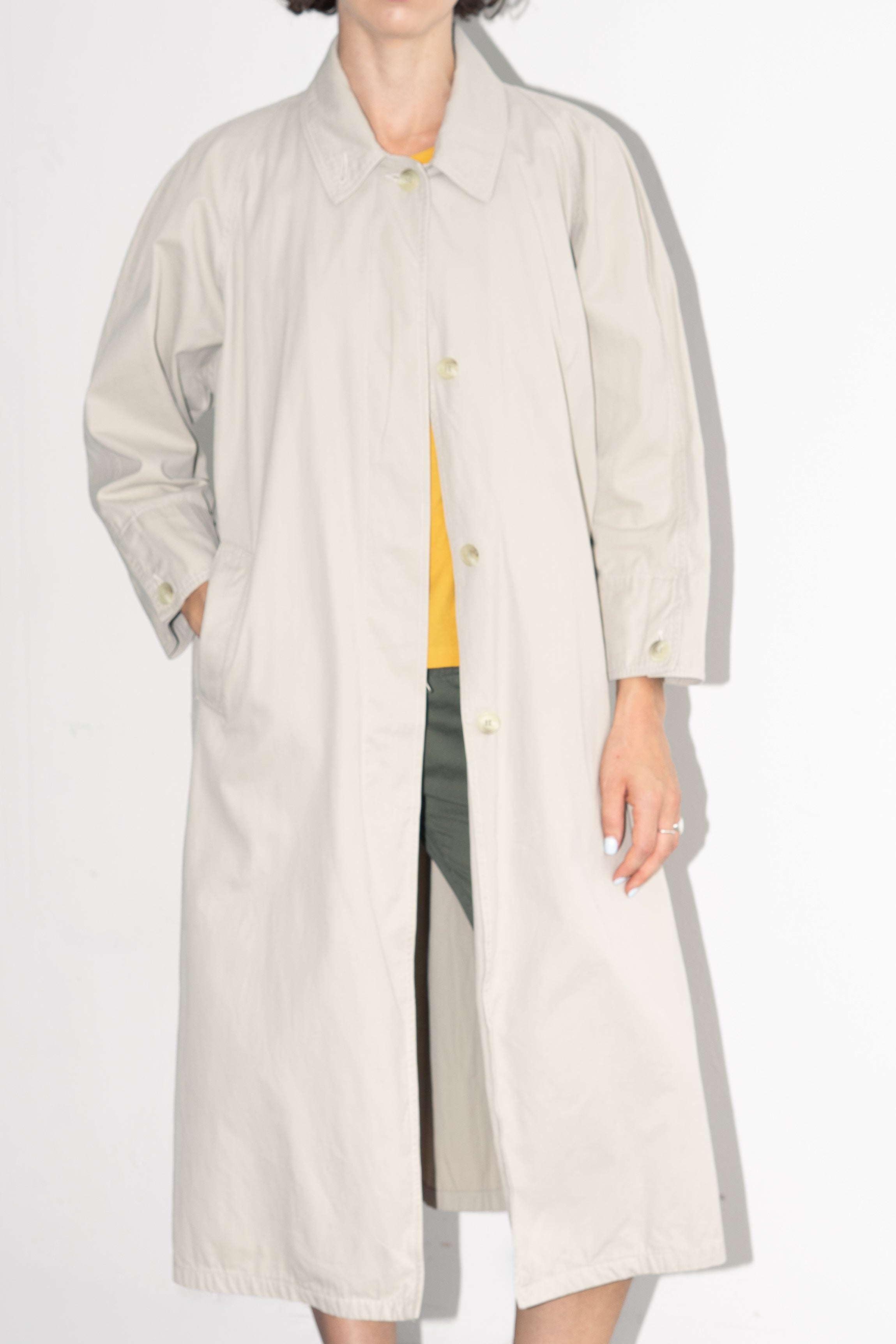 Beige Coat Trench Cotton  - Size S