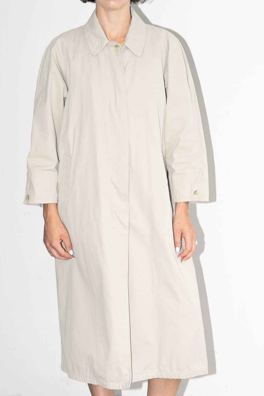 Beige Coat Trench Cotton  - Size S