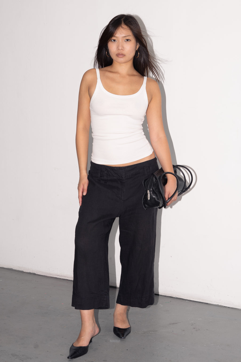 Black Linen Pantalon - Size L/XL
