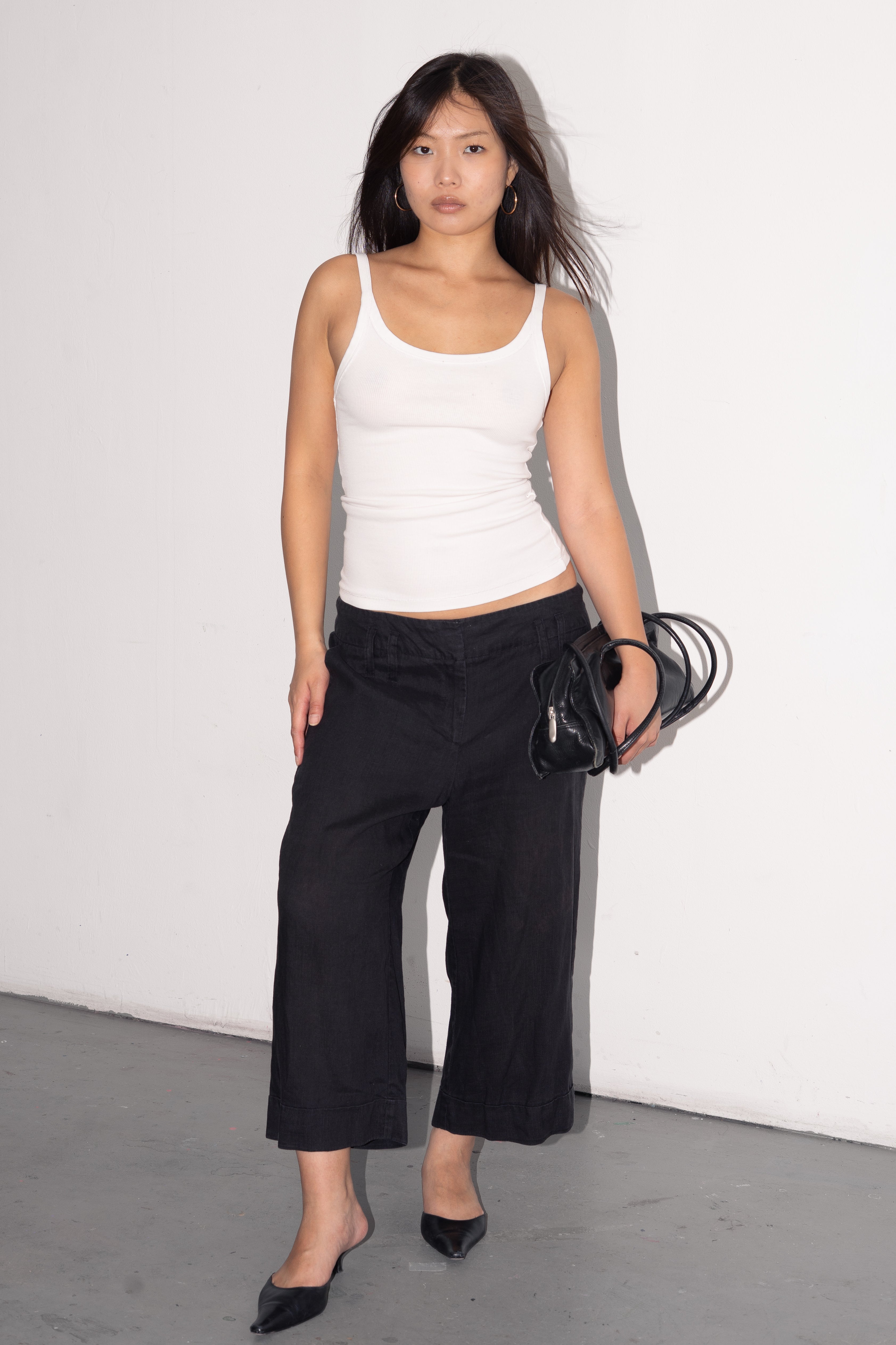 Black Linen Pantalon - Size L/XL