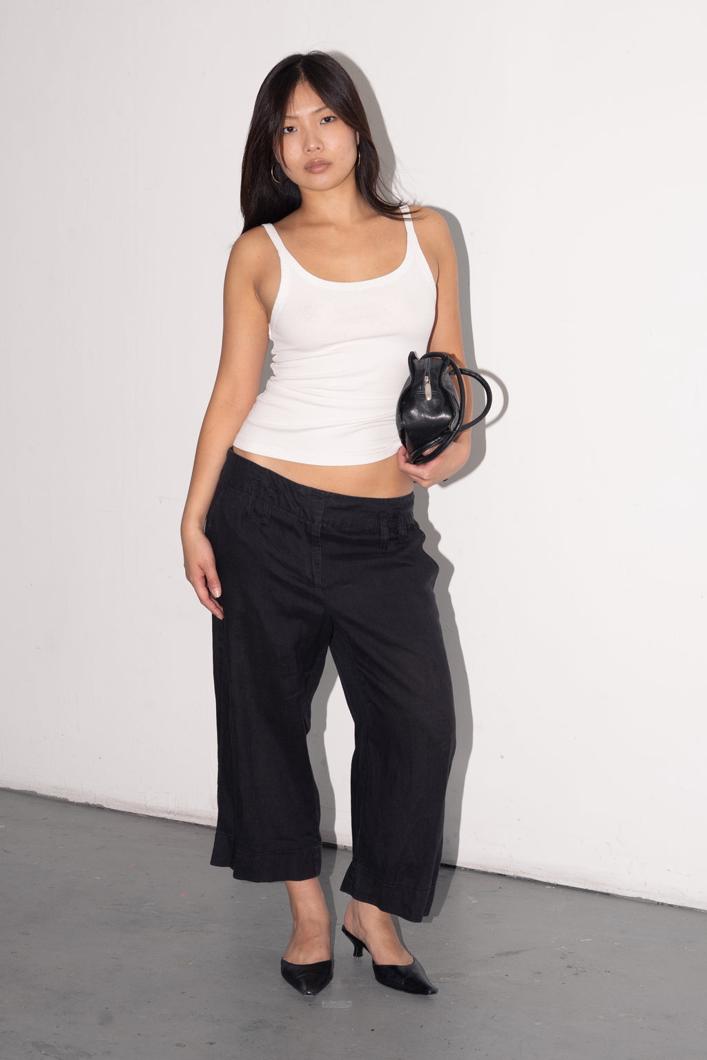 Black Linen Pantalon - Size L/XL