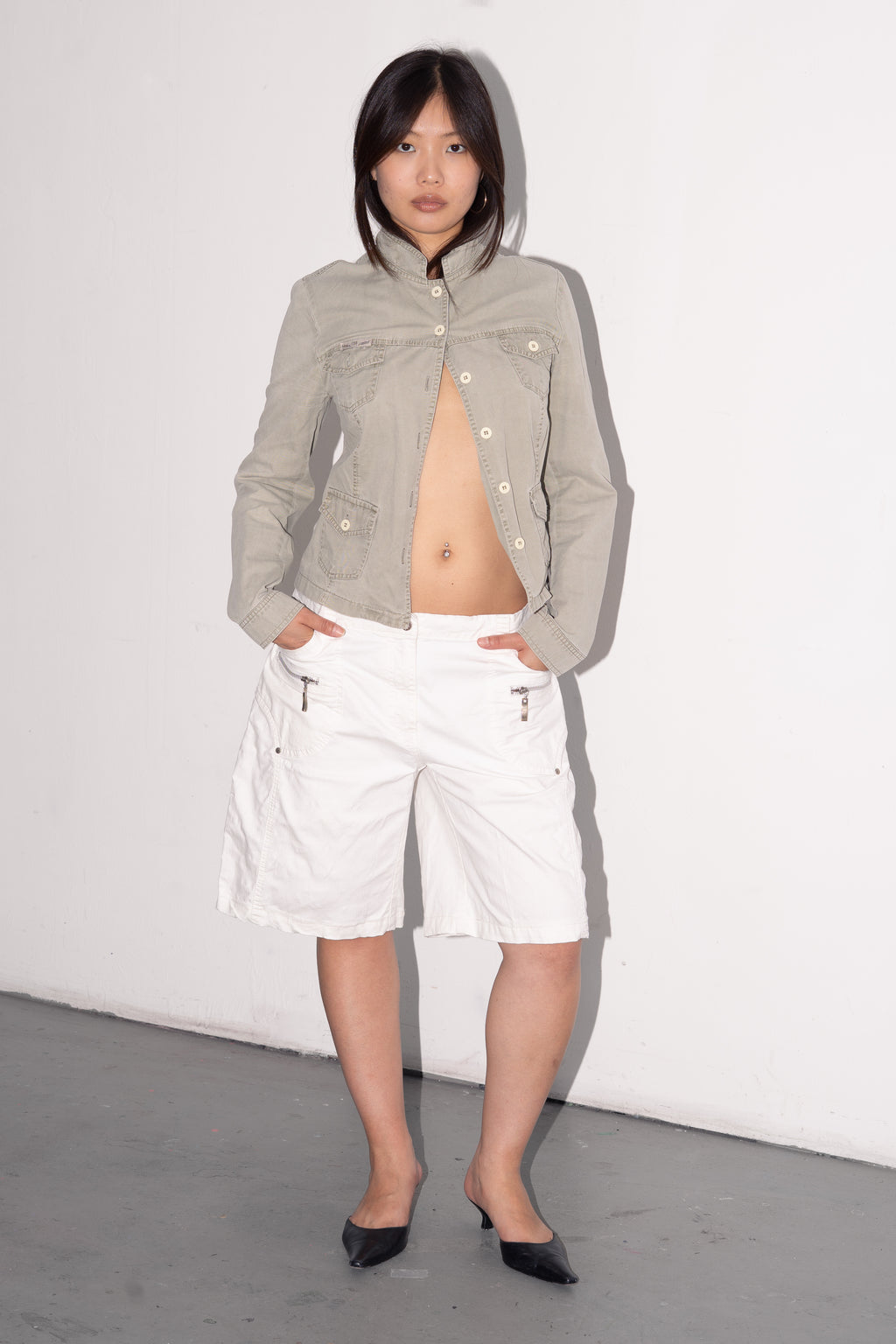 Sage Shirt/Jacket Yellow Buttons - Size S/M