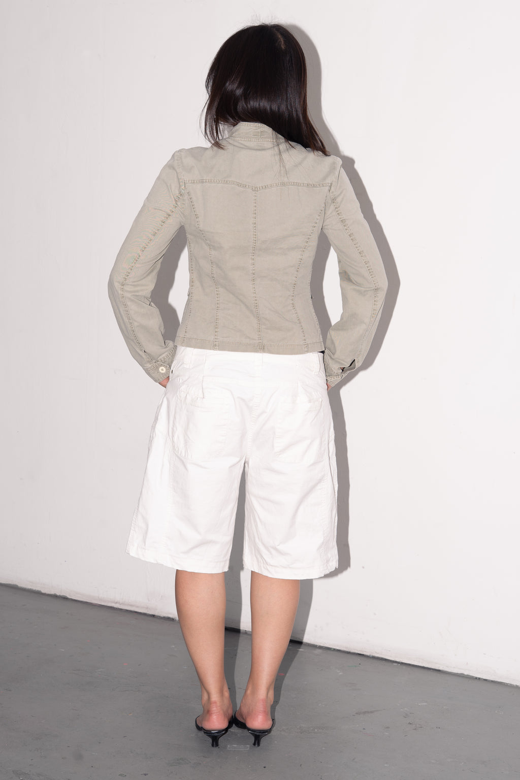 White Jean Shorts - Size L/XL