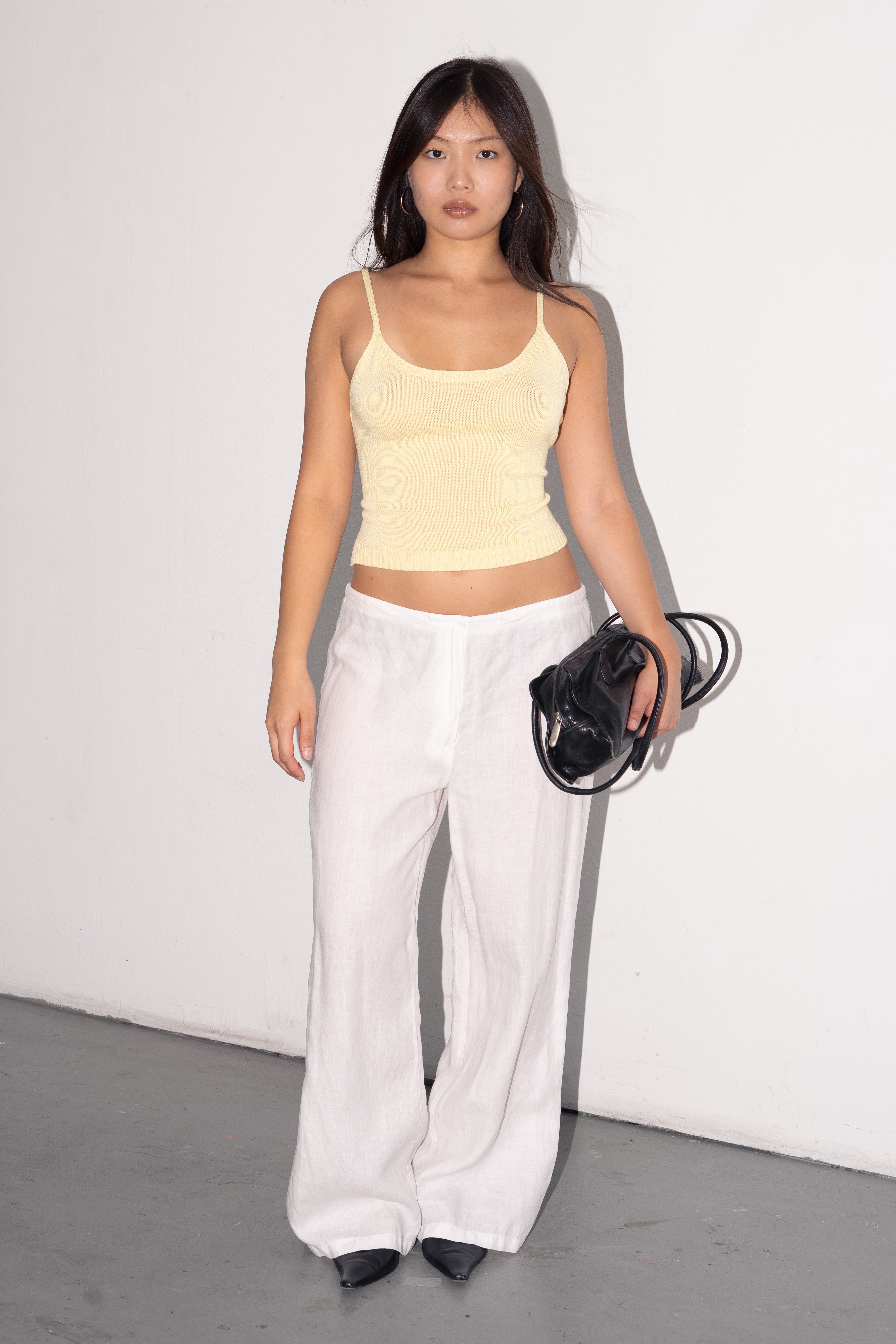 White Cotton Linen Bottoms - Size L/XL