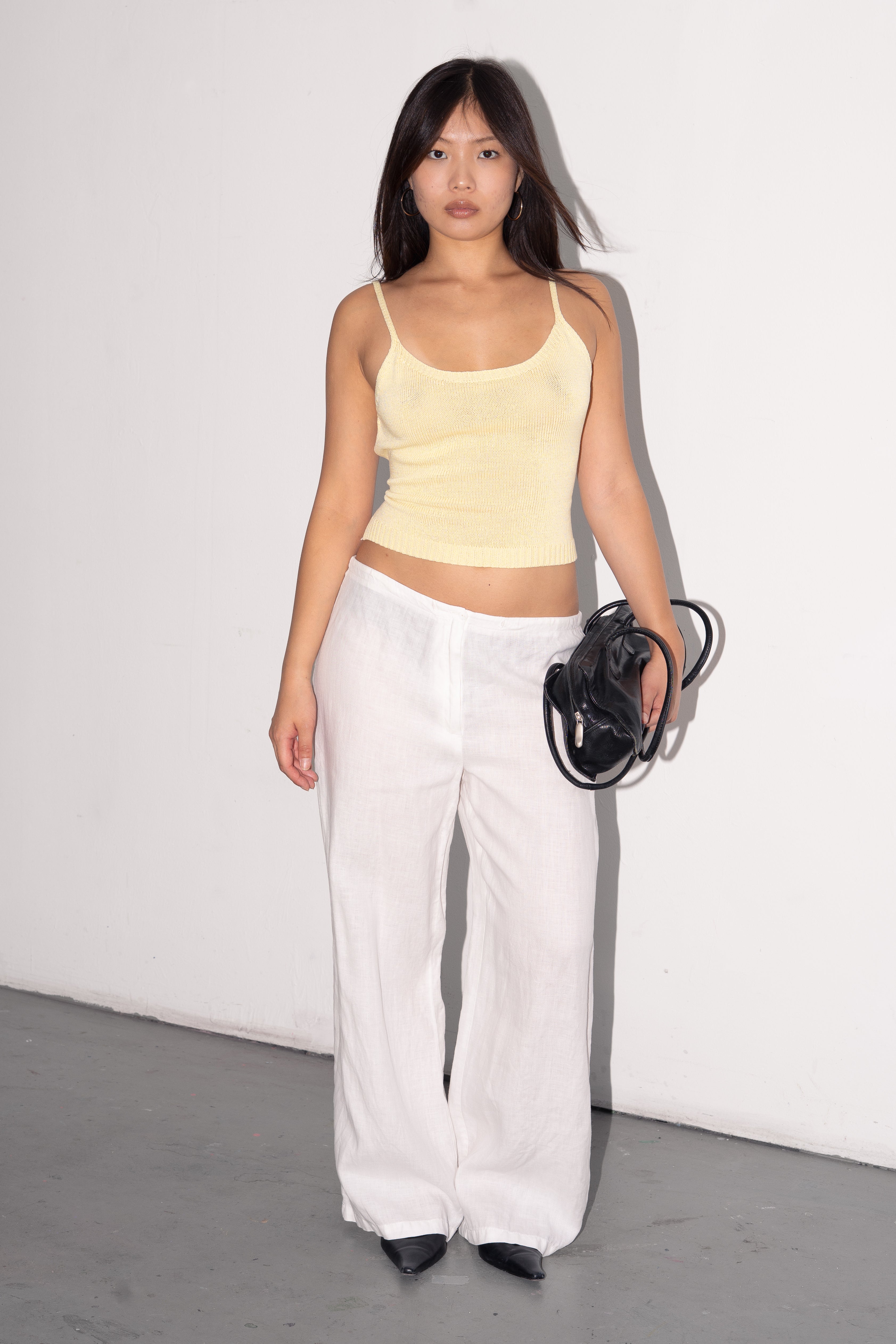 White Cotton Linen Bottoms - Size L/XL
