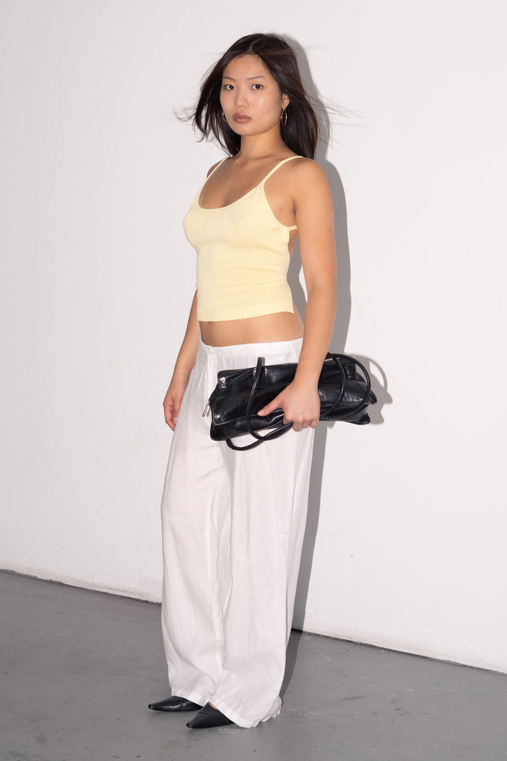 White Cotton Linen Bottoms - Size L/XL