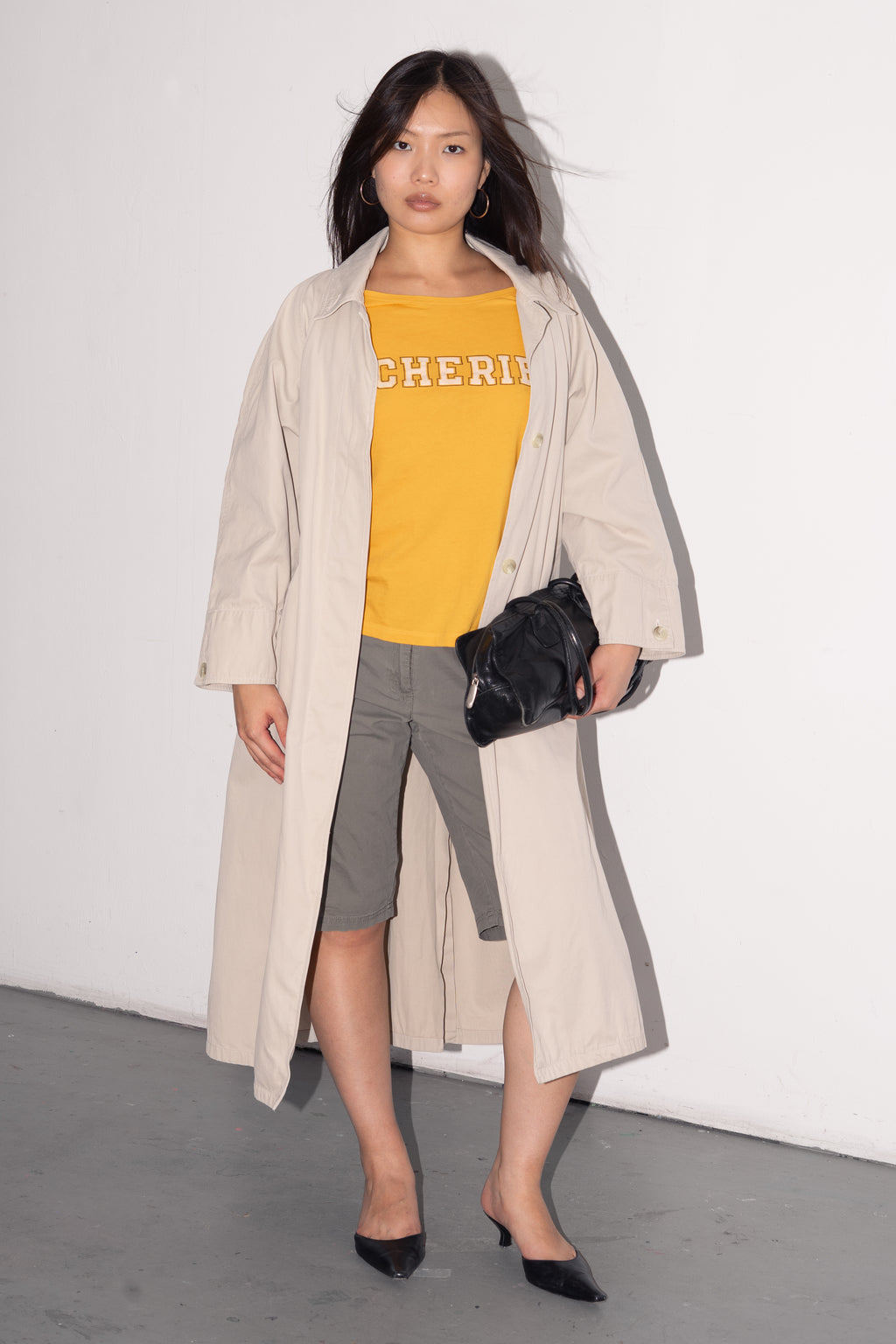 Beige Coat Trench Cotton  - Size S