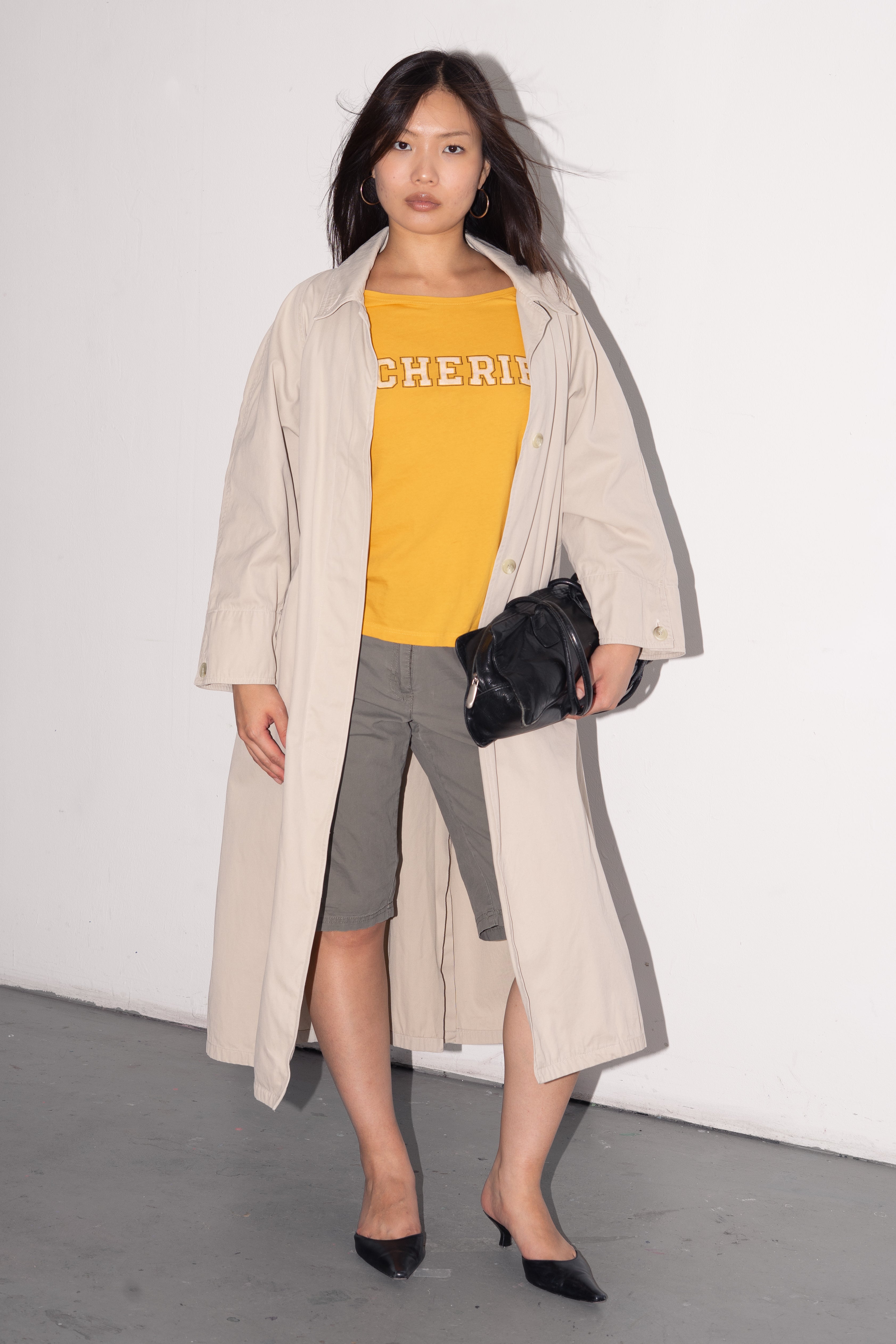 Beige Coat Trench Cotton  - Size S