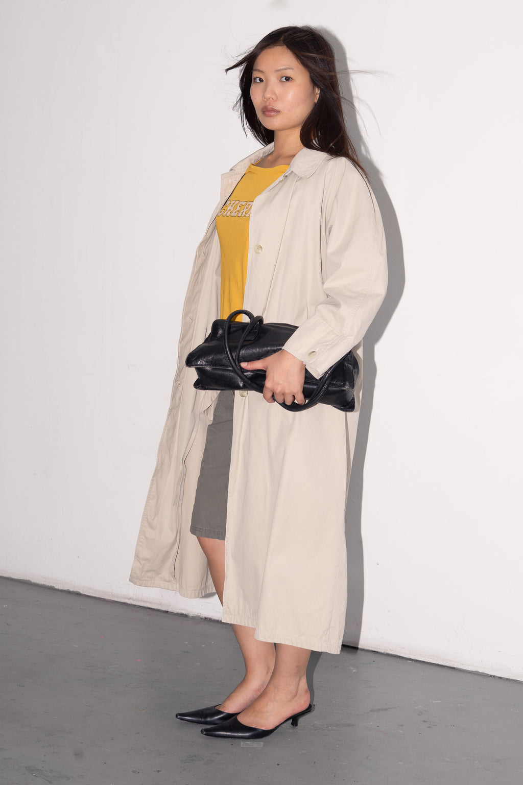 Beige Coat Trench Cotton  - Size S