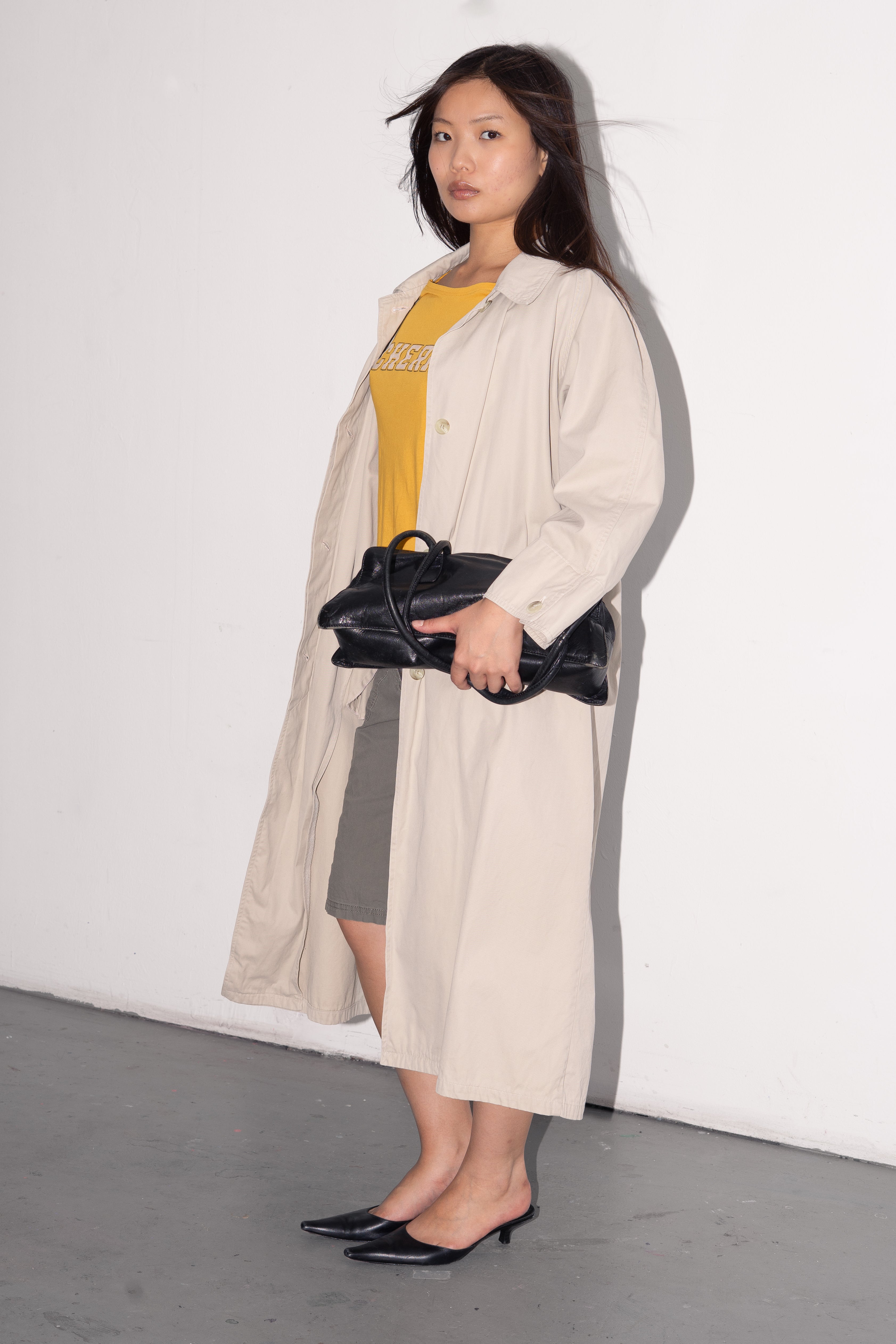 Beige Coat Trench Cotton  - Size S