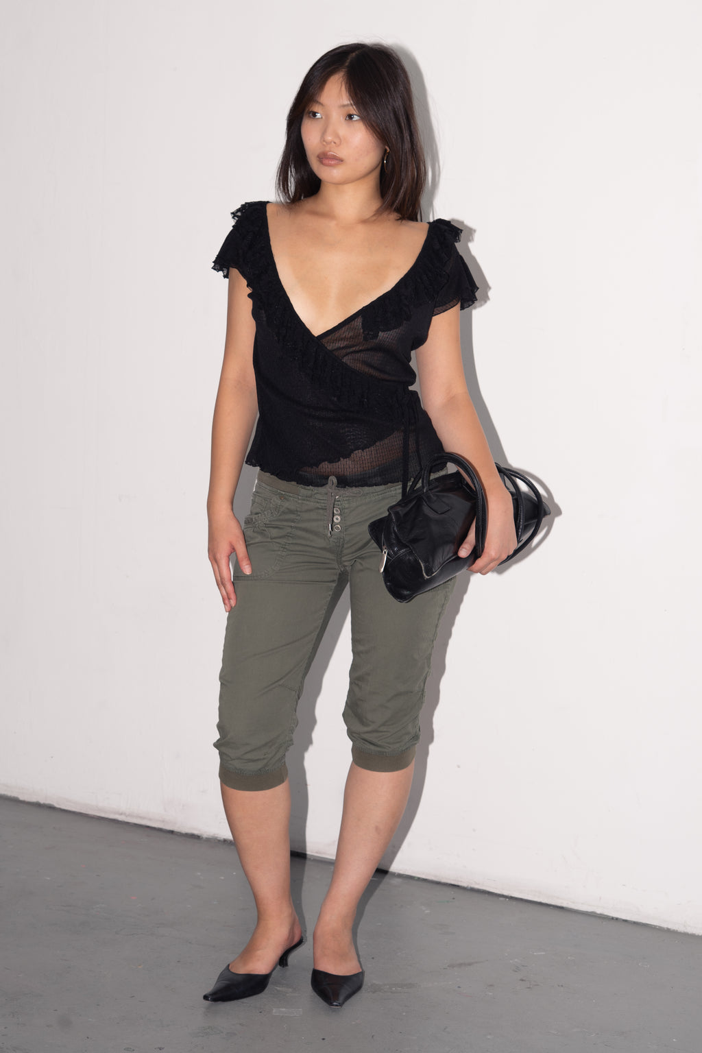 Khaki Capri - Size S/M