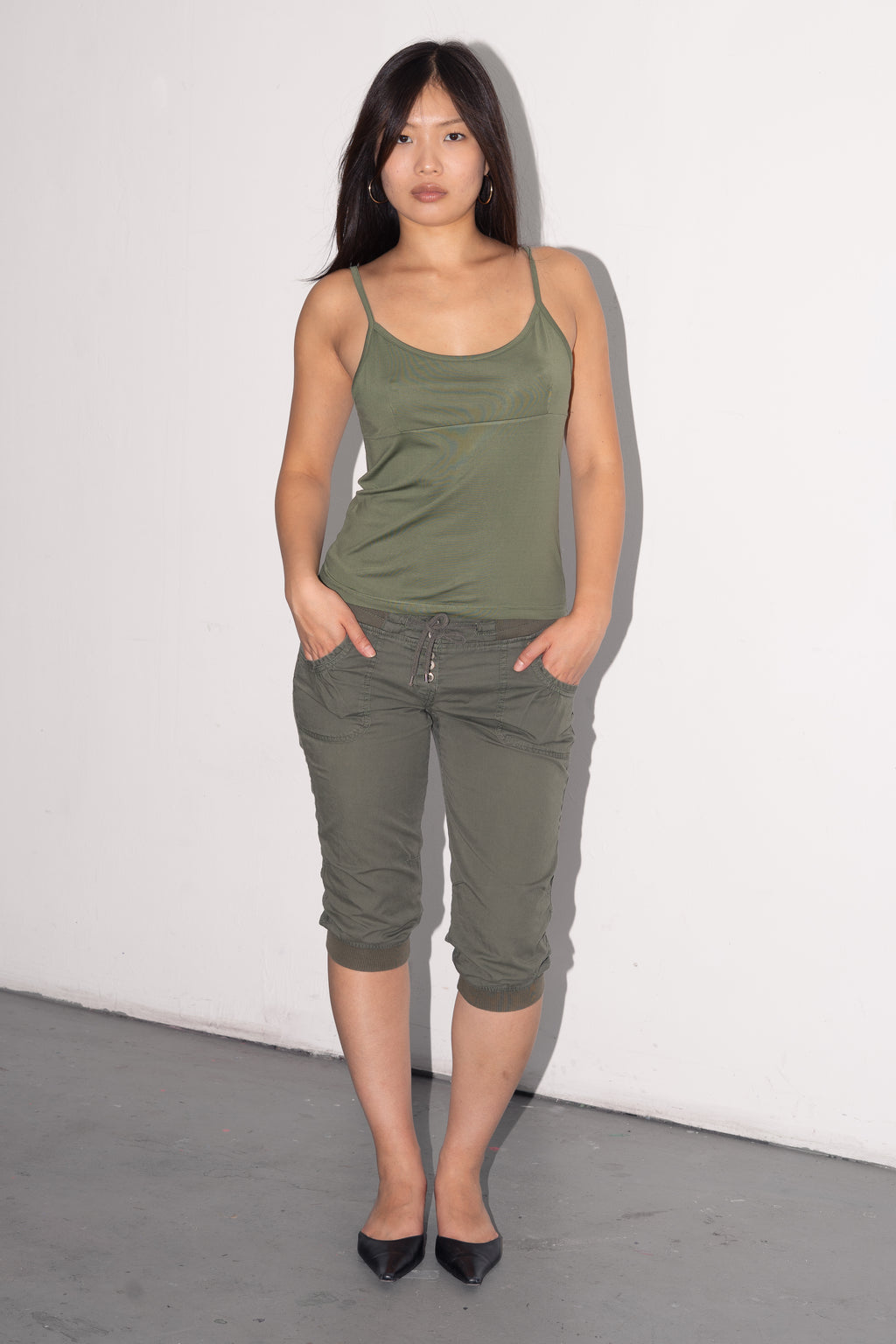 Khaki Capri - Size S/M