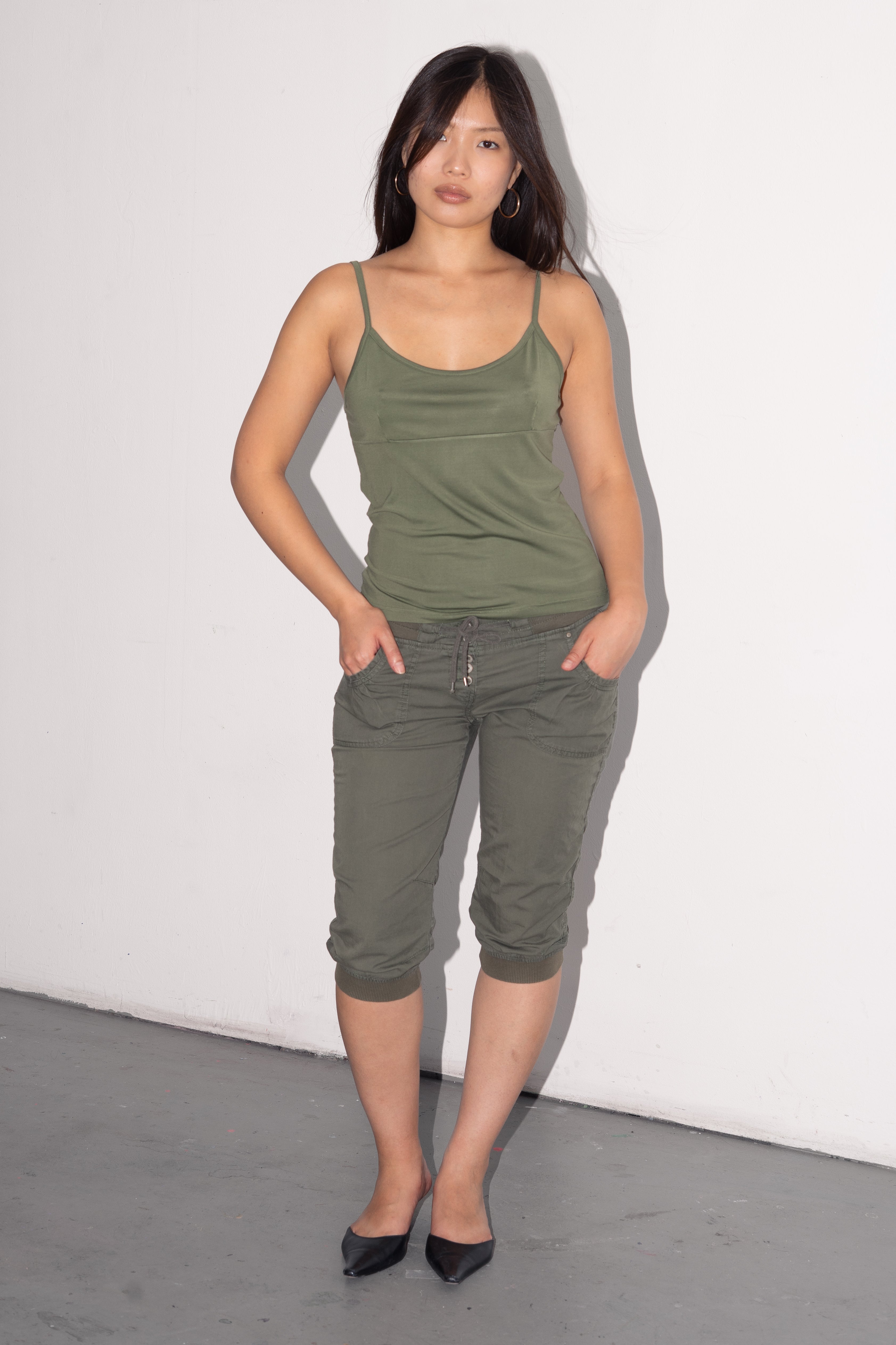 Khaki Capri - Size S/M