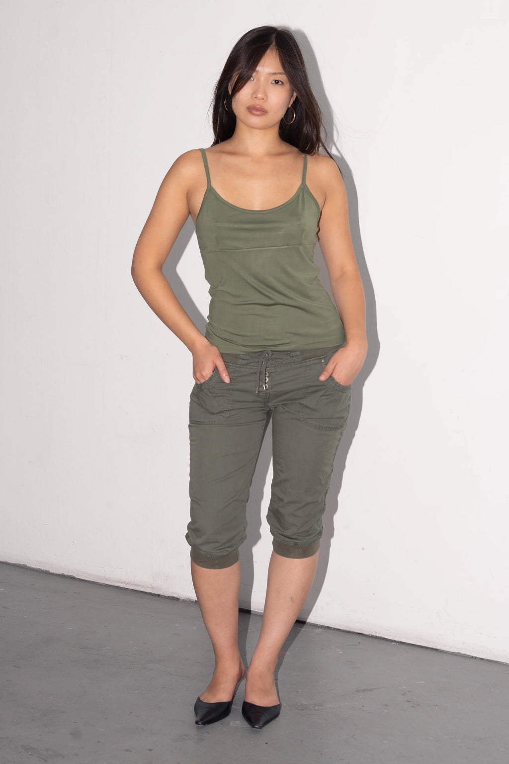 Green Low Waist Capri - Size S/M