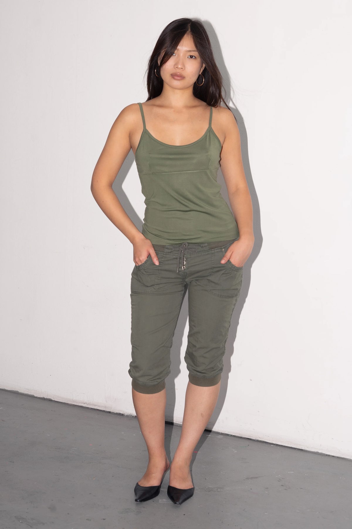 Green Low Waist Capri - Size S/M
