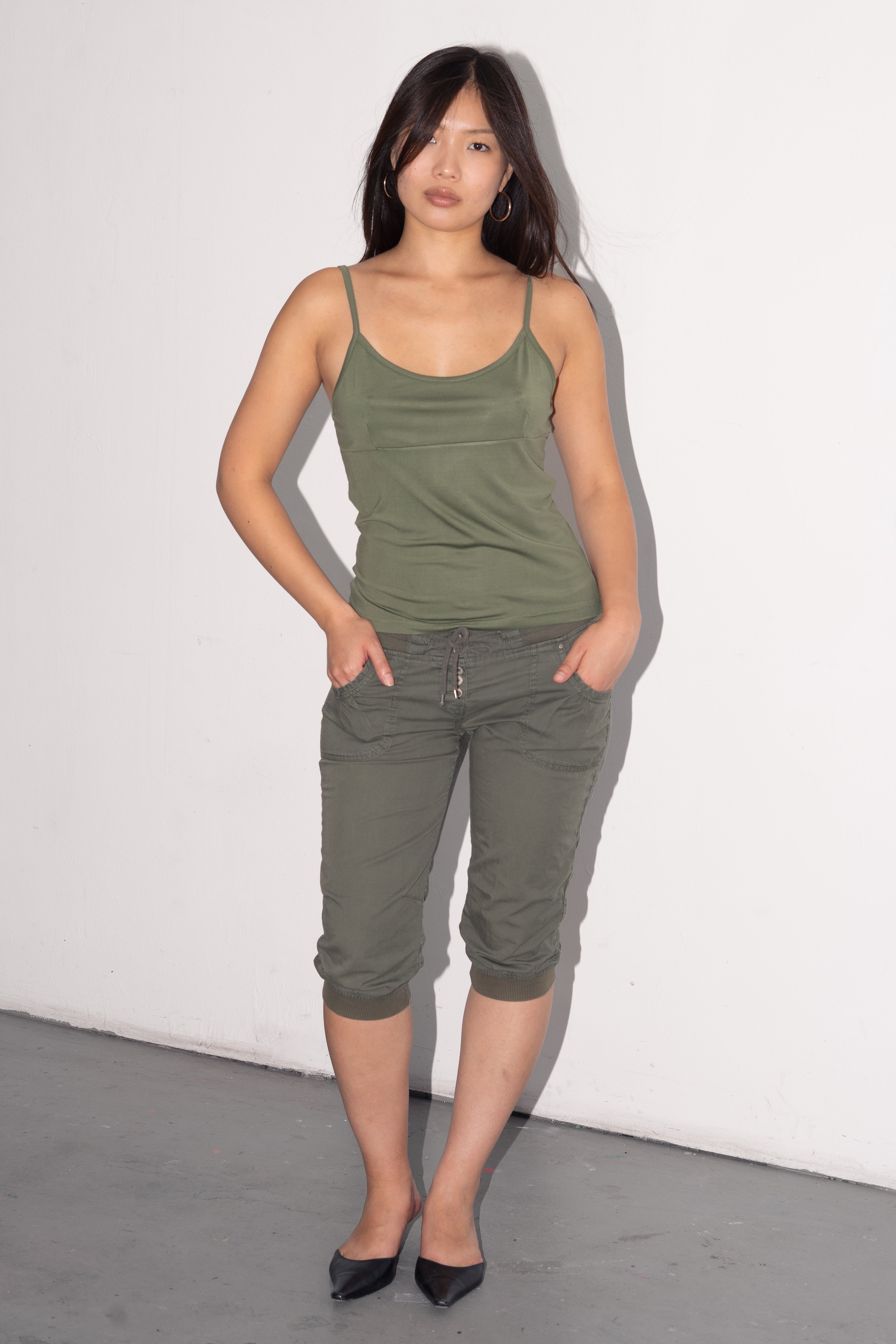 Green Strap Top Khaki - Size M/L