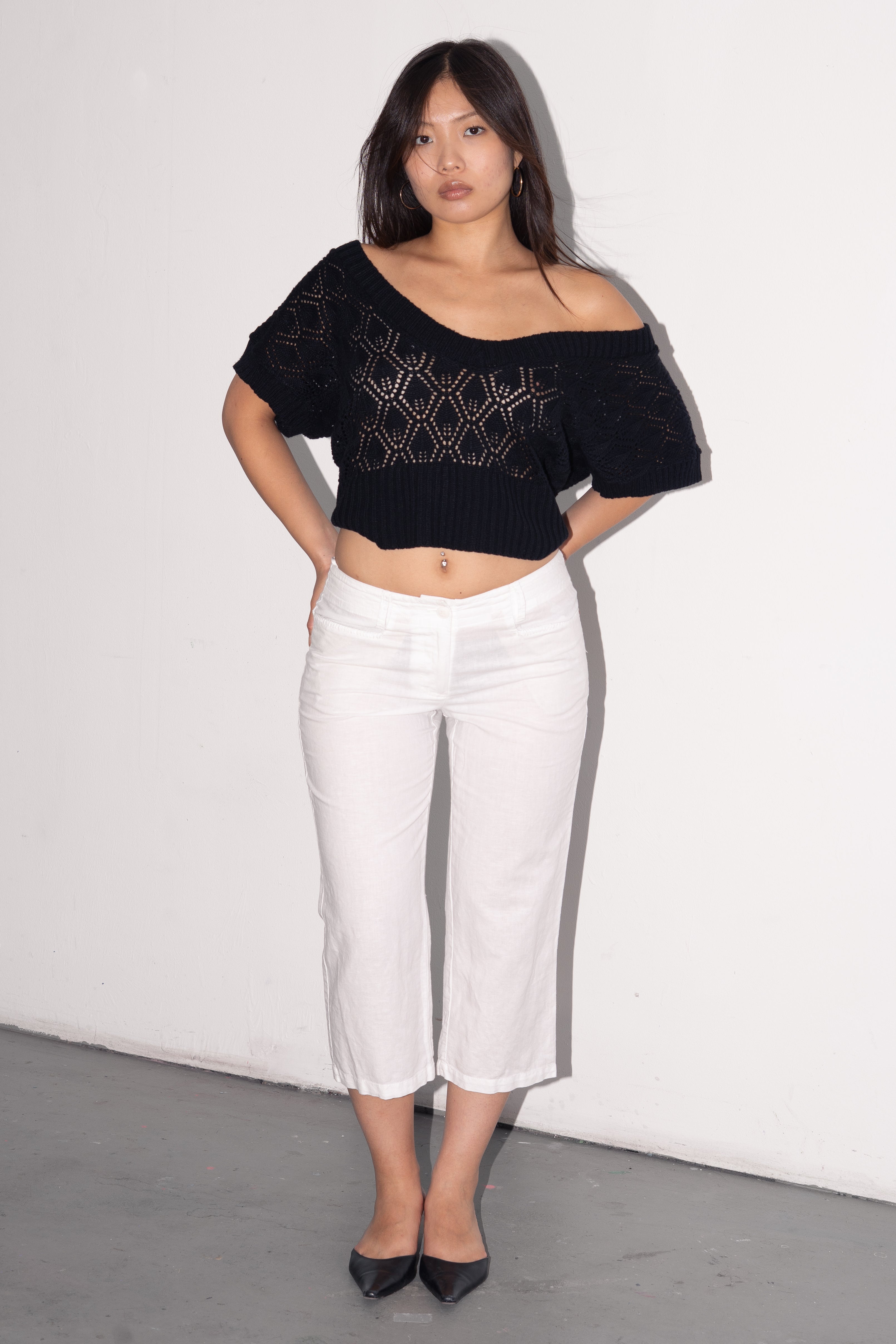 Black Knit Top - Size