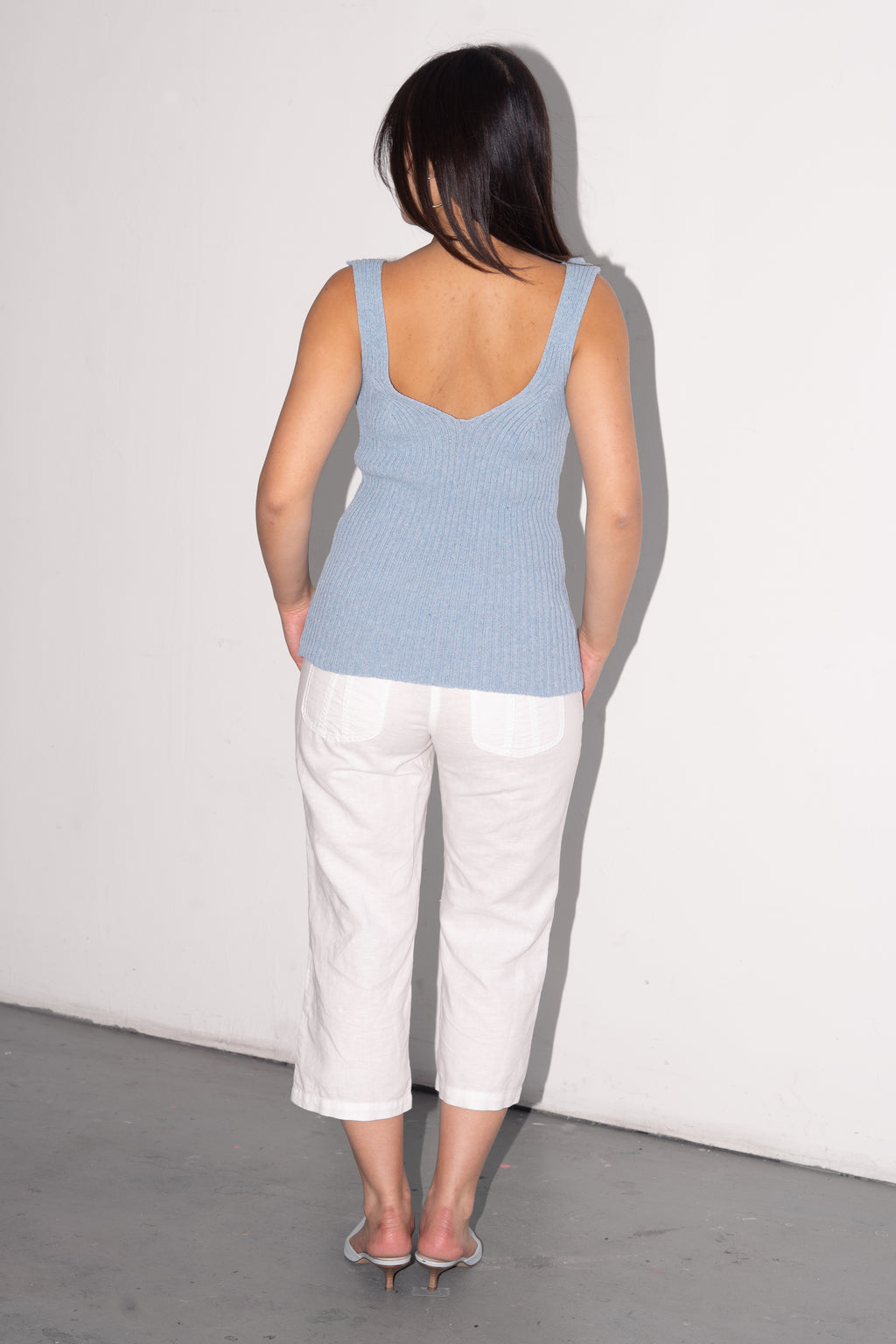 Blue Knit Top Wool - Size S/M