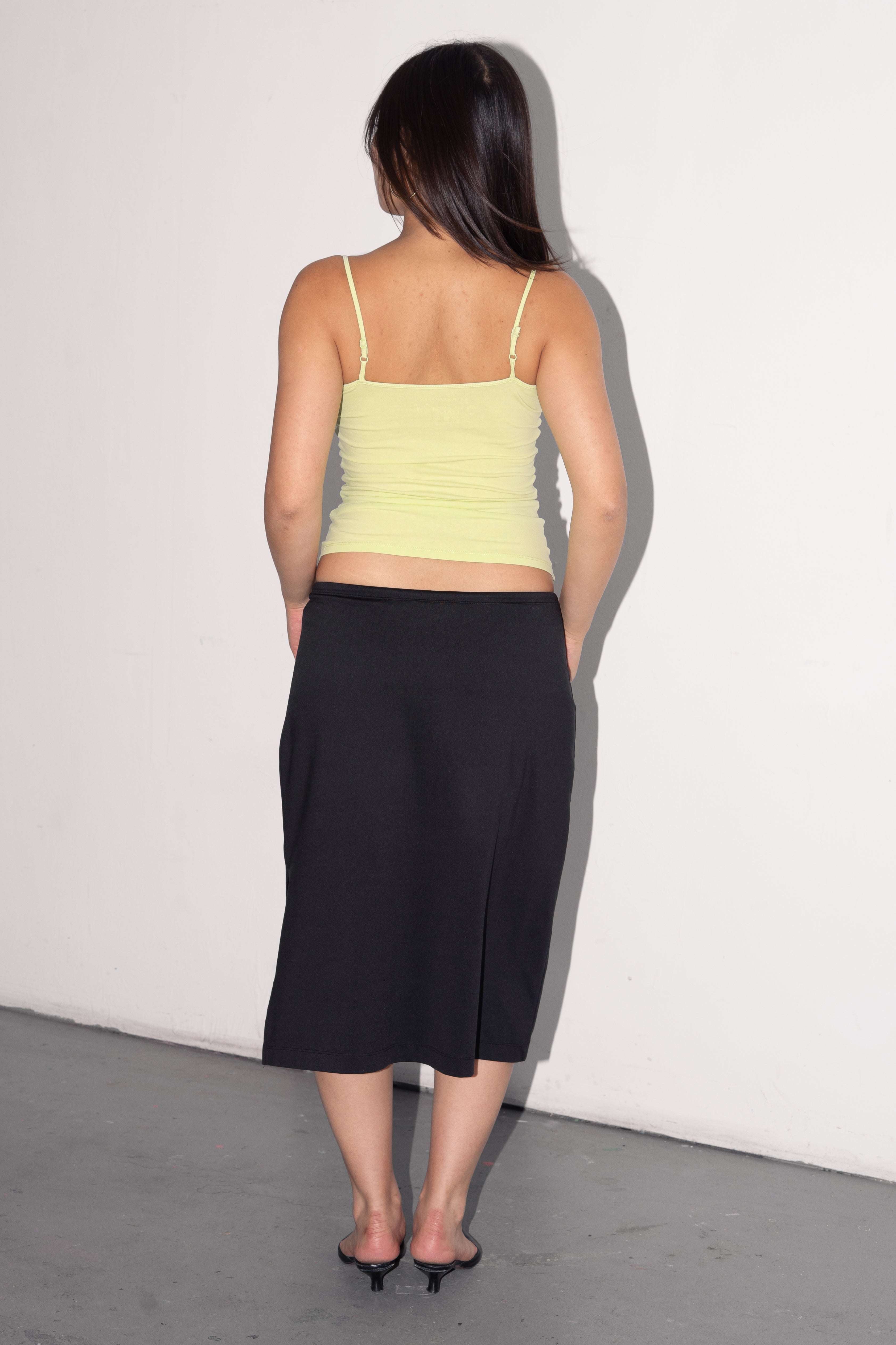 Black Midi Skirt With String - Size M