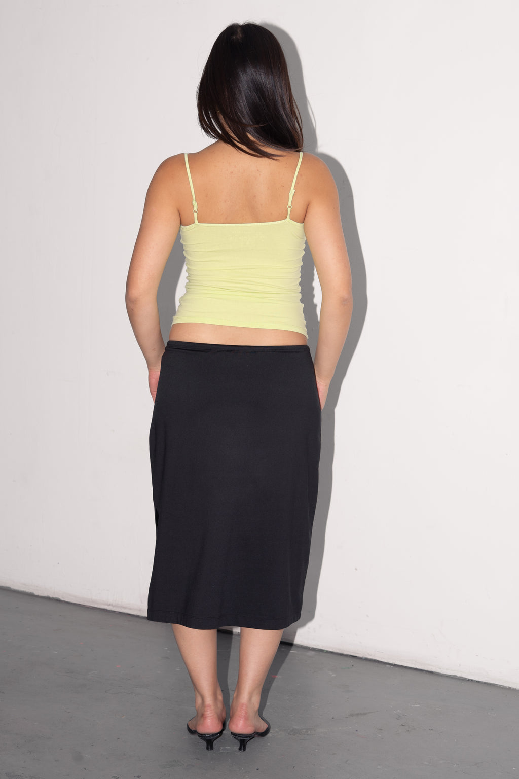Black Midi Skirt With String - Size M
