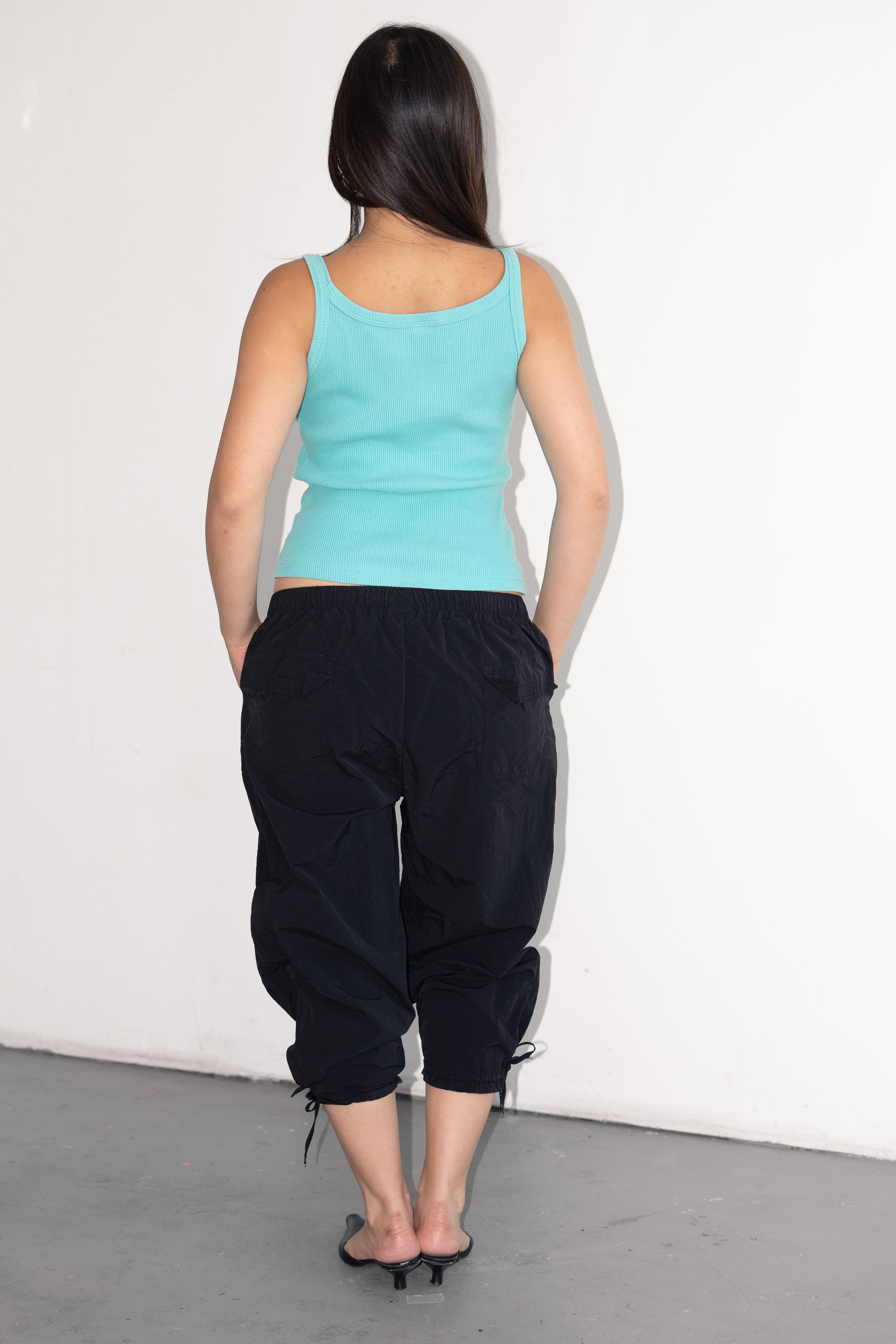 Black Cargo Capri - Size XL